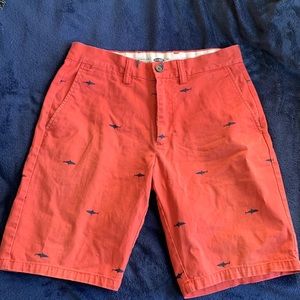 Old Navy | Ultimate Slim | Red Shorts | Shark Pattern | Size 30 Waist |